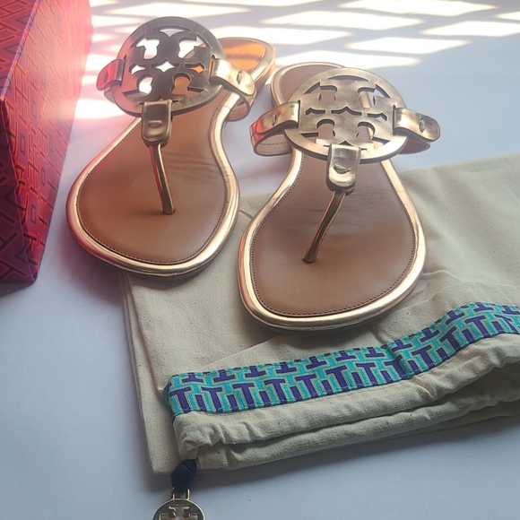 rose gold tory burch miller sandals